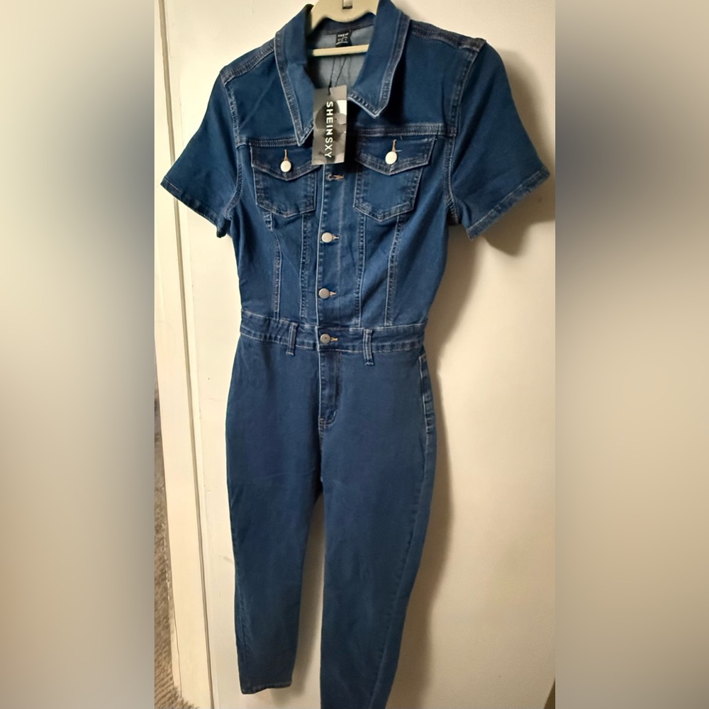 Girl-Power Proud Blue Denim Jumpsuit